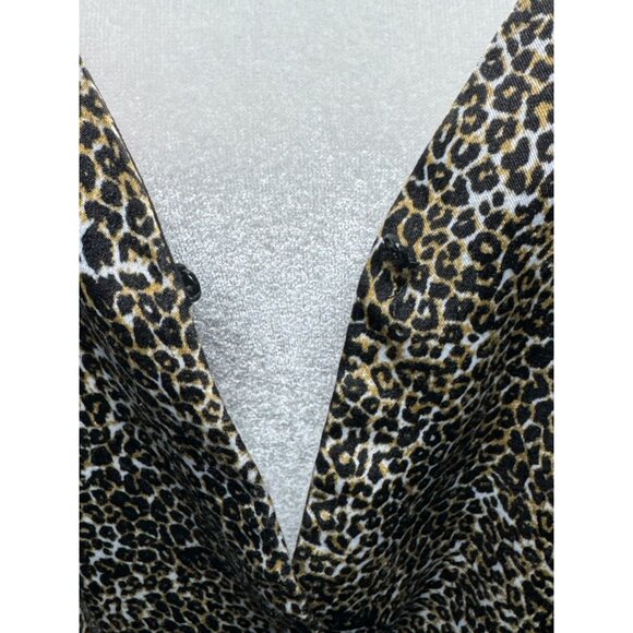 SOCIALITE Size XS Black Leopard Print Spaghetti Strap Bodysuit Stretch Mesh Back - Picture 10 of 11